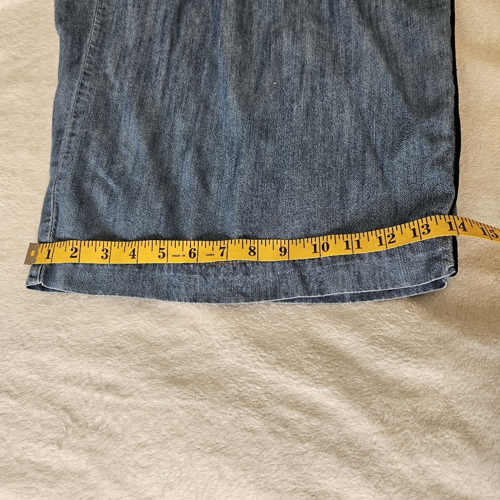 WILDFANG Essential Loose Leg Tencel Blend Culotte Wide Leg Pants Chambray 1X - Picture 13 of 15